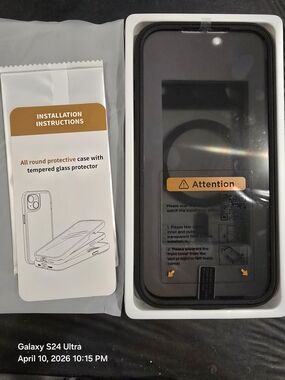 IPhone 17 PM Full-Cover Protective Case with Tempered Glass Screen